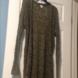 Olive Green Long Cardigan
